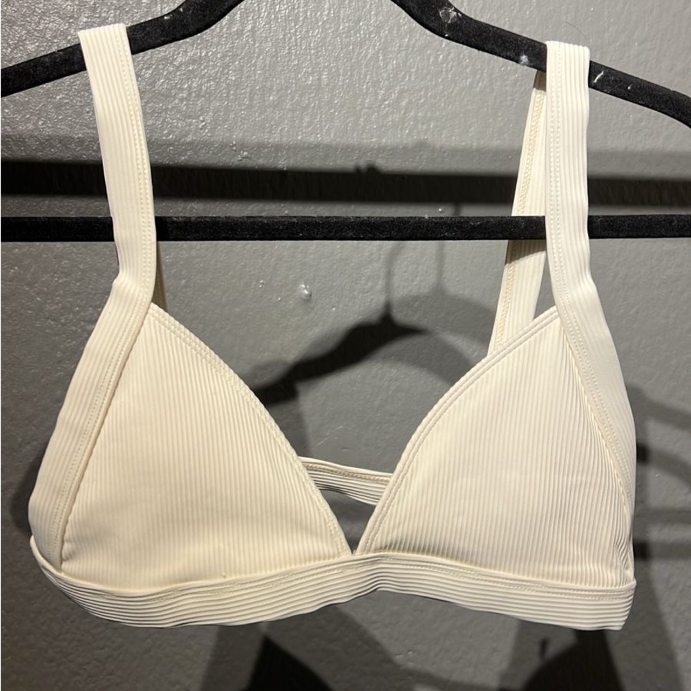 Double Zero Cream Ribbed Bralette